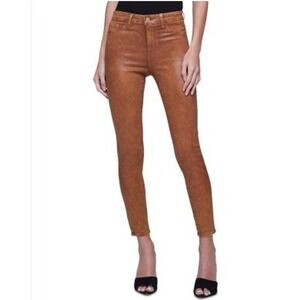 NWT L'AGENCE Margot High Rise Skinny Jeans in Java‎ Coated - Size 24